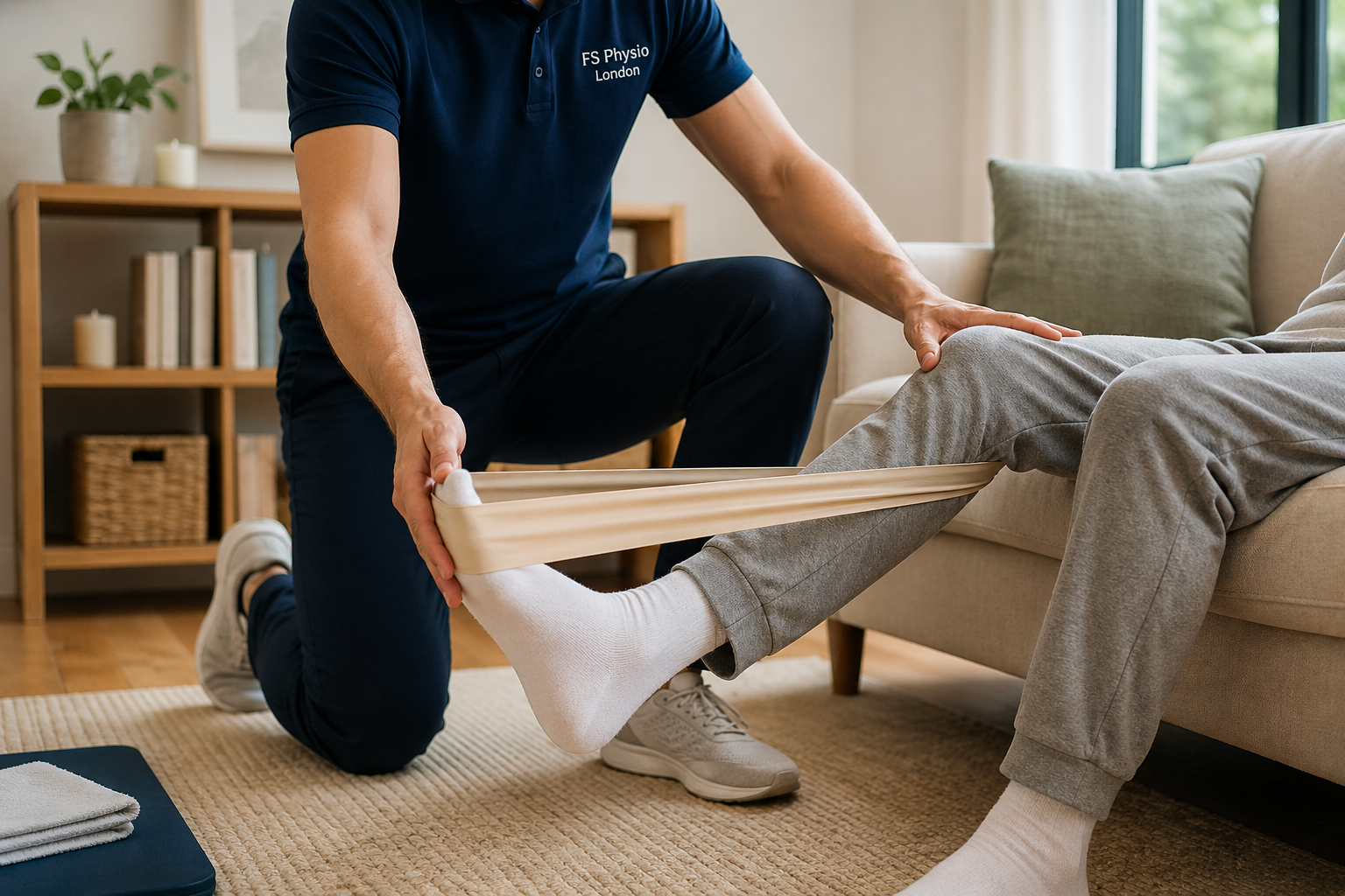 Home physiotherapy rehabilitation session in London